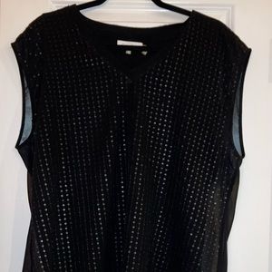 Calvin Klein back sequined blouse, size large.